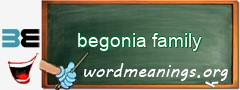 WordMeaning blackboard for begonia family